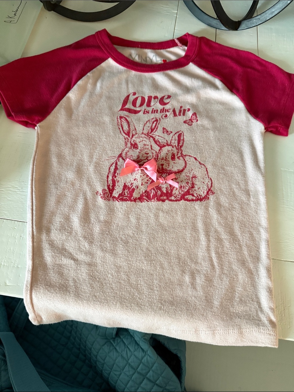 Girls Pink & Raspberry Bunny Graphic Tee